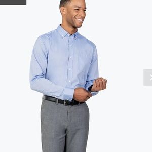 Ministry of Supply Men's Gemini Woven Shirt - Solid Blue Size Small Slim Fit